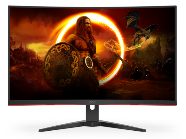 AOC C32G2ZE 32" Curved Frameless Gaming Monitor, Full HD 1920x1080, VA, 0.5ms 240Hz, AMD FreeSync Premium, DP/HDMI/VGA, VESA, 3-3-1 Re-Spawn...