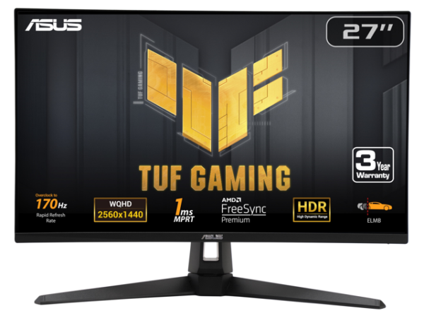 ASUS 27" 170Hz WQHD (2560 x 1440) Gaming Monitor 1ms Freesync Premium™– Overclock to Extreme Low Motion Blur™, Shadow Boost, HDR, DisplayWidget...
