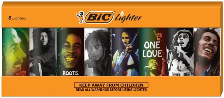 BIC Special Edition Bob Marley Series Pocket Lighters, Assorted, 8-Pack
