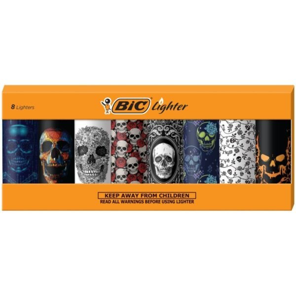 BIC Special Edition Skulls Series Pocket Lighters, Assorted, 8-Pack