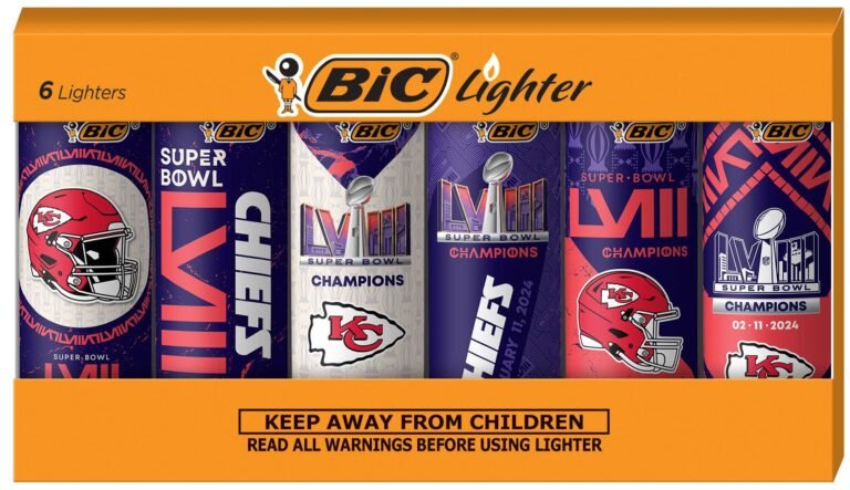 BIC Special Edition Super Bowl LVIII Champions Series Lighters, Assorted 6-Pack