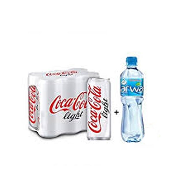 Coca-Cola Light 6 x 330ml Cans + Arwa Water 6 x 500ml Free