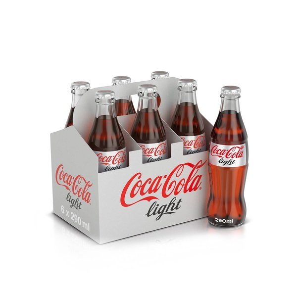 COCA-COLA Light Carbonated Soft Drink Glass Bottle 6X290ml