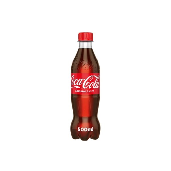 COCA-COLA Original Taste Carbonated Soft Drink PET 500ml Single piece