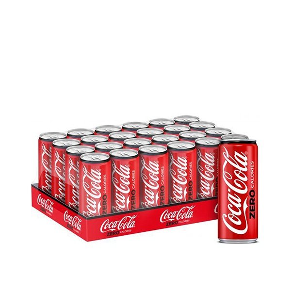 COCA-COLA Zero Calories Carbonated Soft Drink Can 330ml pack of 24