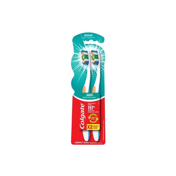 Colgate 360 Medium Multipack Toothbrush Pack of 2