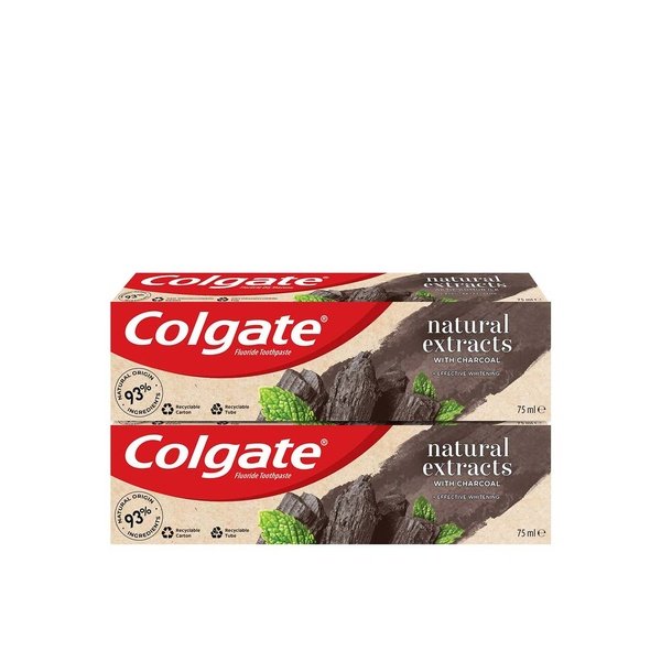 Colgate Natural Extracts Deep Clean with Activated Charcoal Toothpaste 75ml Pack of 2