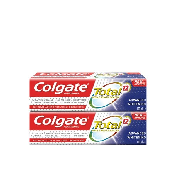 Colgate Total 12 Advanced Whitening Toothpaste 100ml Pack of 2