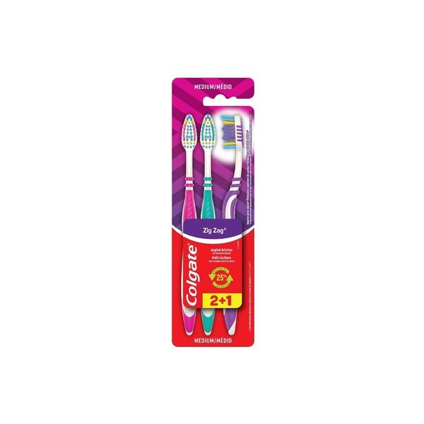 Colgate ZigZag Flexible Multipack Medium Toothbrush Pack of 3