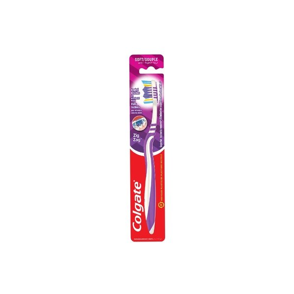 Colgate ZigZag Flexible + Tongue Cleaner Soft Toothbrush Multi Color Pack of 1