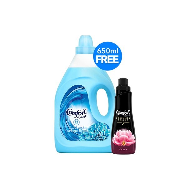 Comfort Spring Dew 4 ltr & Perfumes De Luxe 650ml Free