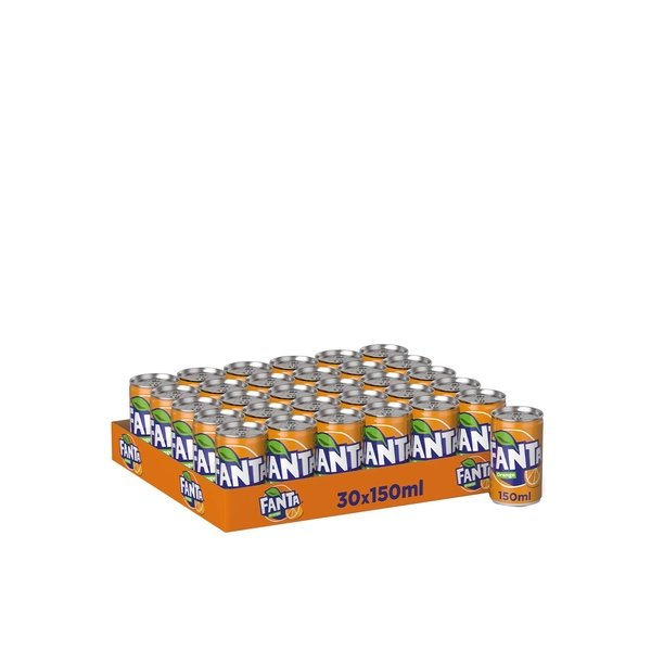 FANTA Orange Carbonated Soft Drink Can 150ml pack of 30