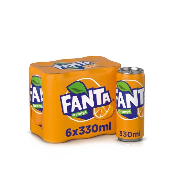 FANTA Orange Carbonated Soft Drink Can 330ml pack of 6