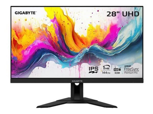 GIGABYTE - M28U - 28" IPS Gaming Monitor - UHD 3840x2160 - 144Hz - 1ms GTG - AMD FreeSync Premium Pro - Type C KVM - HDMI, DP, Type C - Height...