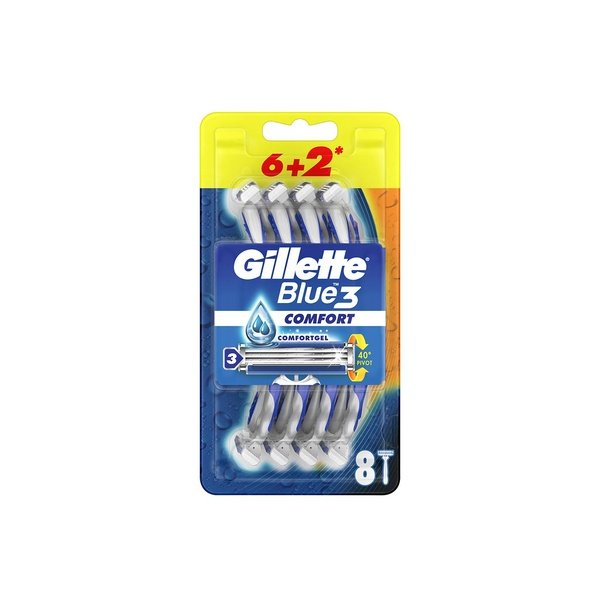 Gillette Blue 3 Comfort Disposable Razor Blades 6+2S