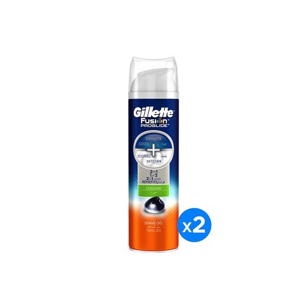 Gillette Fusion Proglide Cooling Shaving Gel 2X200ml
