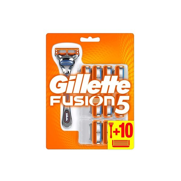 Gillette Fusion5 Razor Plus 10 Blade Refills Total 11 Refills