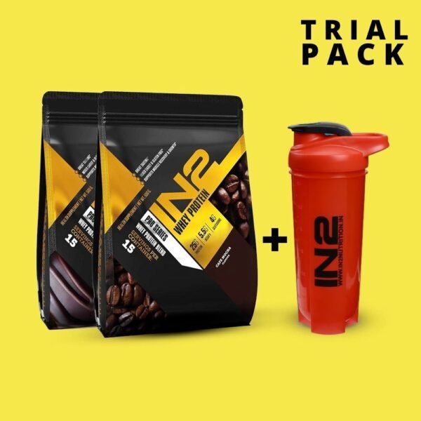 IN2 Whey Protein 500Gm- Rich Chocolate & Café Mocha + FREE IN2 Shaker