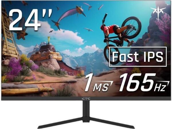 KTC 24 Inch Gaming Monitor 165Hz Full HD 1920 x 1080 Fast IPS, 1ms 144Hz HDR Computer Monitor, HDMI DisplayPort FreeSync G-Sync, Tilt VESA...