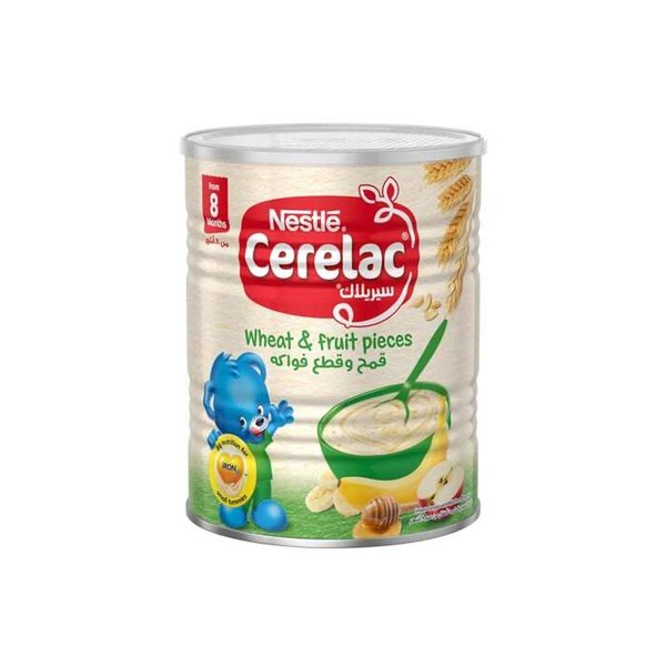 Nestle Cerelac Wheat & Fruit Pieces Infant Cereal Tin Pack 400g
