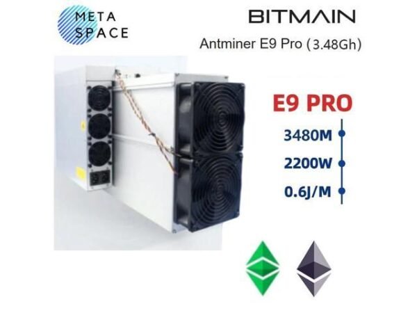 New Bitmain Antminer E9 Pro 3480MH/s 2200W ETC ETHW ETCZIL Most Powerful Miner EtHash algorithm with hashrate 3.48Gh/s E9 pro 3480M ETC Mining Rig...