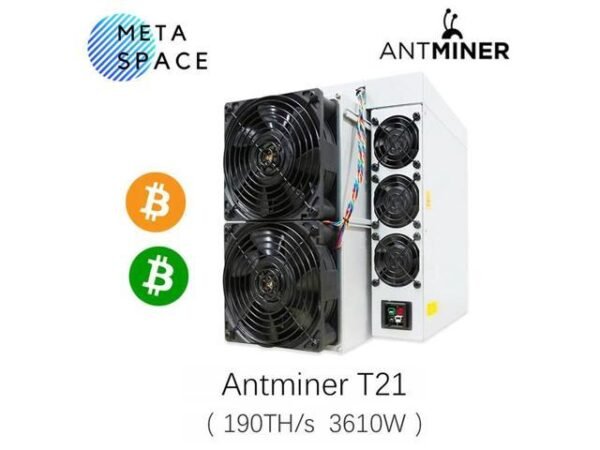 New Bitmain Antminer T21 190TH/S 3610W Bitcoin Miner BTC Miner T21 190T ASIC Miner with Power Supply Better Than Antminer T19 S19 S19K PRO