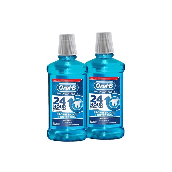 Oral-B Pro-Expert Strong Teeth Mouthwash 500ml Twin Pack