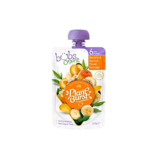 Organic Bubs Banana & Apricot Power Porridge 120g