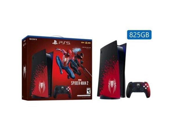 PlayStation_PS5 Video Game Console (Disc Edition) - Marvels Spider-Man 2 Limited Edition Bundle - 825GB PCIe Gen 4 NVNe SSD Gaming Console