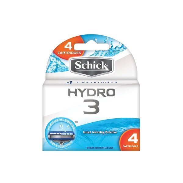 Schick Hydro 3 Refill 4 Cartridges With Hydrating Gel Reservoir