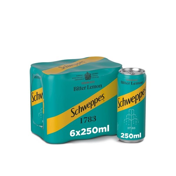 Schweppes Bitter Lemon Can 6 x 250ml