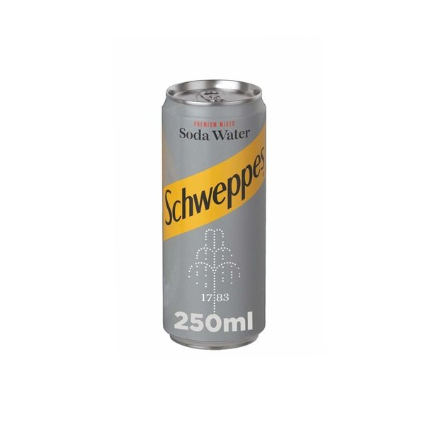 SCHWEPPES Soda Water Carbonated Drink Can 250ml Single piece