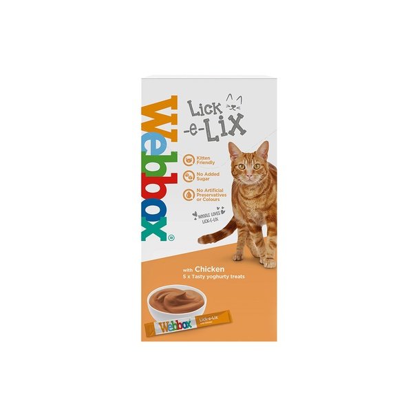 Webbox Cat Treat Lick E Lix Yoghurt Chicken 75g (5Pcs)